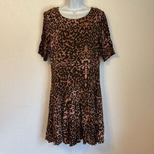 H&M Leopard Print Dress Size 14
